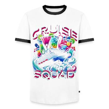 Croiseur de croisière Escouade de croisière - T-shirt contrasté Homme - blanc/noir - Devant - AI Model Female 172 light (172cm) & AI Model Male 178 dark (178cm)
