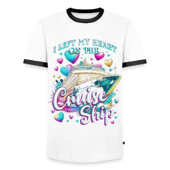 Croisé de croisière Crusader - T-shirt contrasté Homme - blanc/noir - Devant - AI Model Female 172 light (172cm) & AI Model Male 178 dark (178cm)