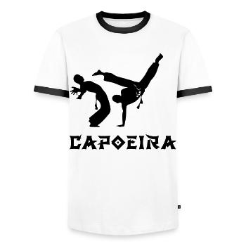 Capoeira - T-shirt contrasté Homme - blanc/noir - Devant - AI Model Female 172 light (172cm) & AI Model Male 178 dark (178cm)