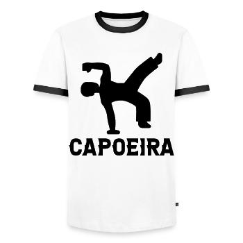 Capoeira - T-shirt contrasté Homme - blanc/noir - Devant - AI Model Female 172 light (172cm) & AI Model Male 178 dark (178cm)