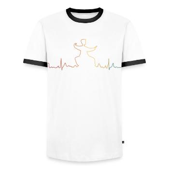 Qigong Retro Thai Chi Chigong Qi Gong - Männer Kontrast-T-Shirt - Weiß/Schwarz - Vorne - AI Model Female 172 light (172cm) & AI Model Male 178 dark (178cm)