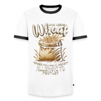 Allergie au blé qui a besoin de blé - T-shirt contrasté Homme - blanc/noir - Devant - AI Model Female 172 light (172cm) & AI Model Male 178 dark (178cm)