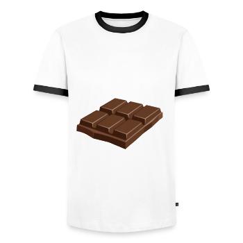 Ich brauche keine Therapie, brauch nur Schokolade - Männer Kontrast-T-Shirt - Weiß/Schwarz - Vorne - AI Model Female 172 light (172cm) & AI Model Male 178 dark (178cm)