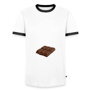 Schwimmen löst meine Probleme - Schoko Spruch - Männer Kontrast-T-Shirt - Weiß/Schwarz - Vorne - AI Model Female 172 light (172cm) & AI Model Male 178 dark (178cm)