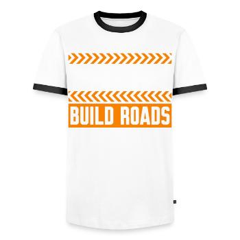 Constructeur routier Gardien de route - T-shirt contrasté Homme - blanc/noir - Devant - AI Model Female 172 light (172cm) & AI Model Male 178 dark (178cm)