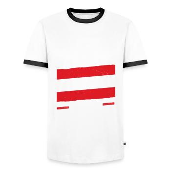 Austrians Austria - Men's Ringer Shirt - white/black - Front - AI Model Female 172 light (172cm) & AI Model Male 178 dark (178cm)