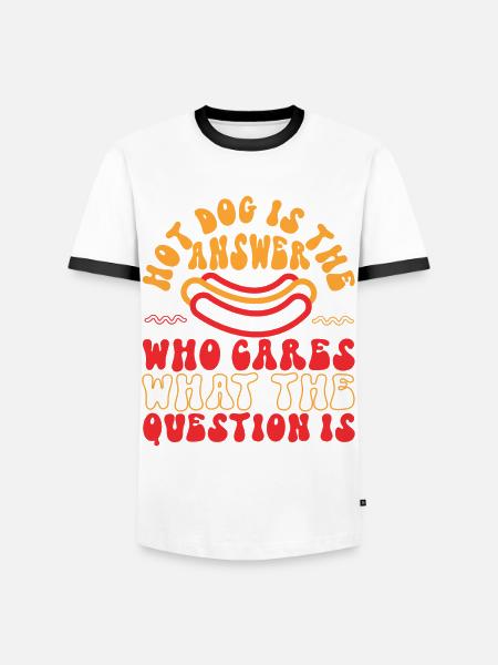 Hotdog voksen hotdog er - Herre kontrast-T-shirt - hvid/sort