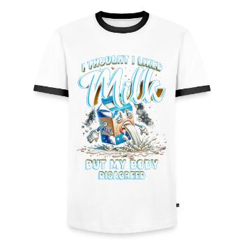 Milchallergie I Thought I Liked Milk - Männer Kontrast-T-Shirt - Weiß/Schwarz - Vorne - AI Model Female 172 light (172cm) & AI Model Male 178 dark (178cm)