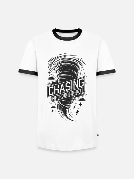 Tornado Twister jagter meteorolog - Herre kontrast-T-shirt - hvid/sort