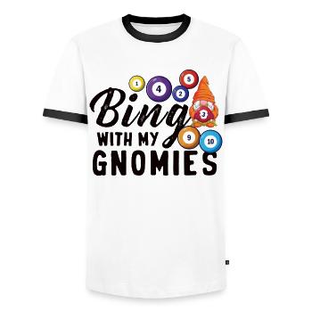 Bingo Mit Meinen Gnomies Lustiges Bingo - Männer Kontrast-T-Shirt - Weiß/Schwarz - Vorne - AI Model Female 172 light (172cm) & AI Model Male 178 dark (178cm)