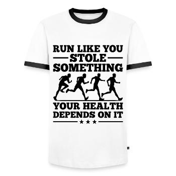 Physical Education Teacher PE Teachers School Spor - Men's Ringer Shirt - white/black - Front - AI Model Female 172 light (172cm) & AI Model Male 178 dark (178cm)