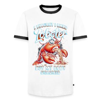 Hummerallergie I Thought I Liked Lobster - Männer Kontrast-T-Shirt - Weiß/Schwarz - Vorne - AI Model Female 172 light (172cm) & AI Model Male 178 dark (178cm)