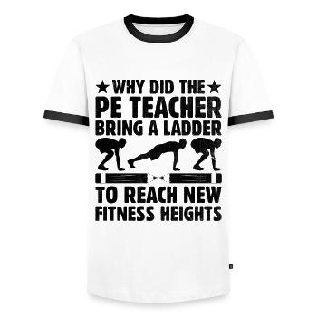 Professeur d’éducation physique Professeurs d’éducation physique École Spor - T-shirt contrasté Homme - blanc/noir - Devant - AI Model Female 172 light (172cm) & AI Model Male 178 dark (178cm)