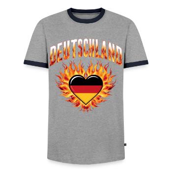 Allemagne Allemagne Allemand GER Almanya Alemania - T-shirt contrasté Homme - gris/marine  - Devant - AI Model Female 172 light (172cm) & AI Model Male 178 light (178cm)