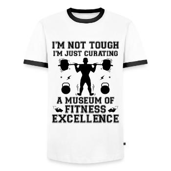 Sportlehrer Sportlehrer Schullehrer Schule Spor - Männer Kontrast-T-Shirt - Weiß/Schwarz - Vorne - AI Model Female 172 light (172cm) & AI Model Male 178 dark (178cm)