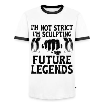 Physical Education Teacher PE Teachers School Spor - Men's Ringer Shirt - white/black - Front - AI Model Female 172 light (172cm) & AI Model Male 178 dark (178cm)