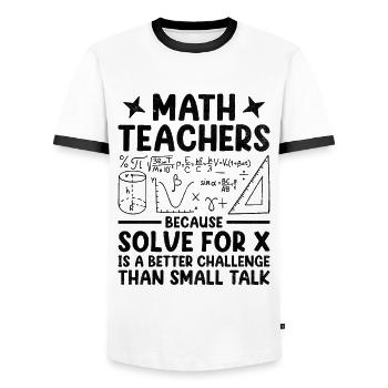 Mathelehrer Schullehrer Lustige Mathelehrer S - Männer Kontrast-T-Shirt - Weiß/Schwarz - Vorne - AI Model Female 172 light (172cm) & AI Model Male 178 dark (178cm)