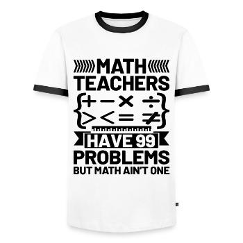 Mathelehrer Schullehrer Lustige Mathelehrer S - Männer Kontrast-T-Shirt - Weiß/Schwarz - Vorne - AI Model Female 172 light (172cm) & AI Model Male 178 dark (178cm)