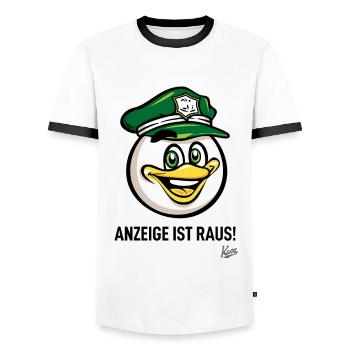 German bird official, complaint is out - Men's Ringer Shirt - white/black - Front - AI Model Female 172 light (172cm) & AI Model Male 178 dark (178cm)