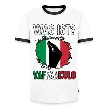 Italien Italiener Vaffanculo - Männer Kontrast-T-Shirt - Weiß/Schwarz - Vorne - AI Model Female 172 light (172cm) & AI Model Male 178 dark (178cm)