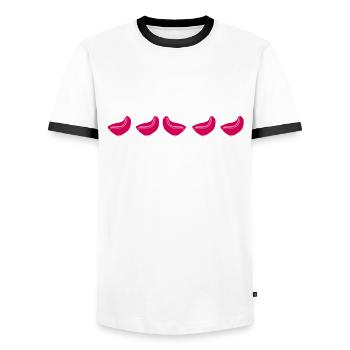 Wine Joke Drinker Wine Glass Vino - Männer Kontrast-T-Shirt - Weiß/Schwarz - Vorne - AI Model Female 172 light (172cm) & AI Model Male 178 dark (178cm)
