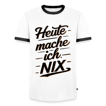 Heute Mache Ich Nix - Männer Kontrast-T-Shirt - Weiß/Schwarz - Vorne - AI Model Female 172 light (172cm) & AI Model Male 178 dark (178cm)