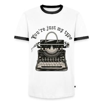 You Are Just My Type - Männer Kontrast-T-Shirt - Weiß/Schwarz - Vorne - AI Model Female 172 light (172cm) & AI Model Male 178 dark (178cm)