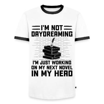 Literature Teacher School Teacher Funny Teachers S - Men's Ringer Shirt - white/black - Front - AI Model Female 172 light (172cm) & AI Model Male 178 dark (178cm)