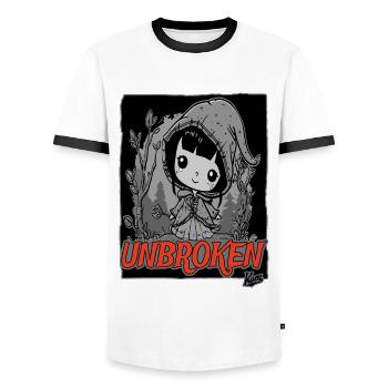 Tore Jacket Girls : ininterrompu - T-shirt contrasté Homme - blanc/noir - Devant - AI Model Female 172 light (172cm) & AI Model Male 178 dark (178cm)