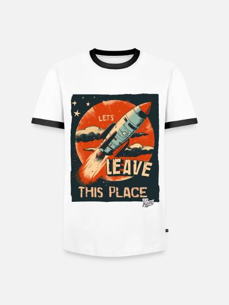 Let's get out of here with a rocket - Men's Ringer Shirt - white/black