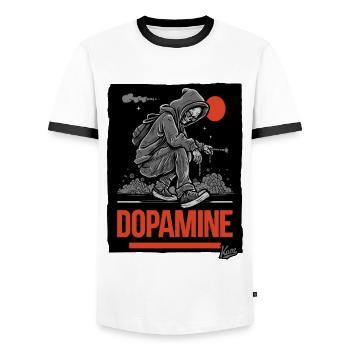 Graffiti Artist Skelet Skull Dopamine - Men's Ringer Shirt - white/black - Front - AI Model Female 172 light (172cm) & AI Model Male 178 dark (178cm)