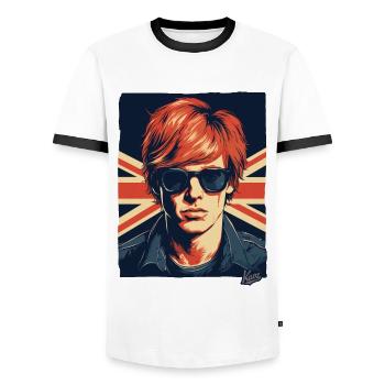 britische Flagge Brite britischer Kerl - Männer Kontrast-T-Shirt - Weiß/Schwarz - Vorne - AI Model Female 172 light (172cm) & AI Model Male 178 dark (178cm)