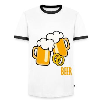 Groom Best Man Groomsmen Bride Beer - Männer Kontrast-T-Shirt - Weiß/Schwarz - Vorne - AI Model Female 172 light (172cm) & AI Model Male 178 dark (178cm)