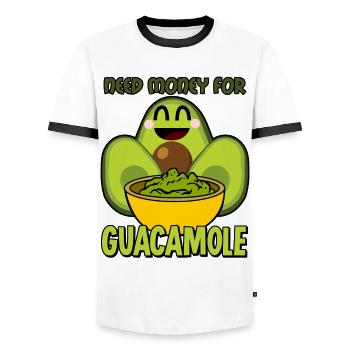 Avocado Guacamole Mexico Tortilla Chips - Men's Ringer Shirt - white/black - Front - AI Model Female 172 light (172cm) & AI Model Male 178 dark (178cm)