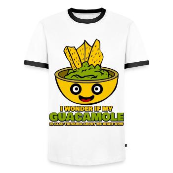 Tortilla Chips Avocado Guacamole Bowl - Men's Ringer Shirt - white/black - Front - AI Model Female 172 light (172cm) & AI Model Male 178 dark (178cm)