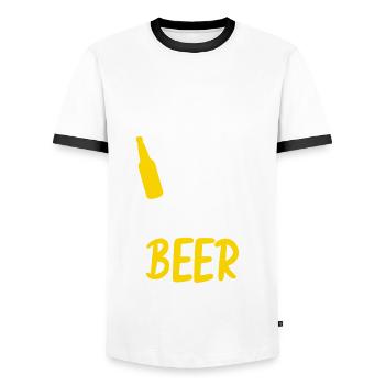 Groomsmen Groom Beer Best Man - Men's Ringer Shirt - white/black - Front - AI Model Female 172 light (172cm) & AI Model Male 178 dark (178cm)