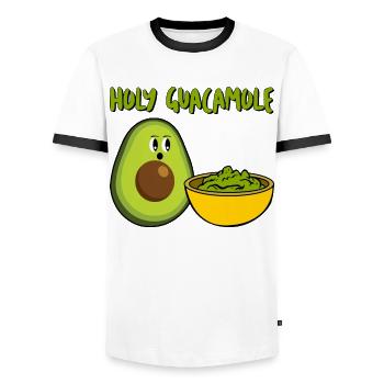 Avocado Tortilla Chips Guacamole - Men's Ringer Shirt - white/black - Front - AI Model Female 172 light (172cm) & AI Model Male 178 dark (178cm)