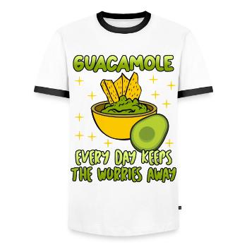 Tortilla Chips Avocado Guacamole - Men's Ringer Shirt - white/black - Front - AI Model Female 172 light (172cm) & AI Model Male 178 dark (178cm)