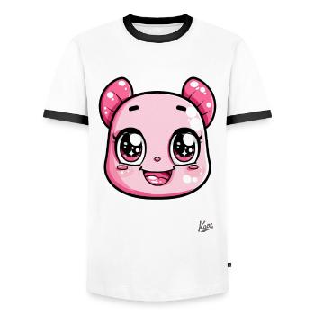 Super Mega Ultra Cute Animal - Men's Ringer Shirt - white/black - Front - AI Model Female 172 light (172cm) & AI Model Male 178 dark (178cm)