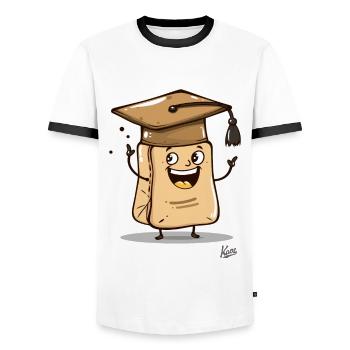 funny funny tea bag tea as a graduate - Men's Ringer Shirt - white/black - Front - AI Model Female 172 light (172cm) & AI Model Male 178 dark (178cm)
