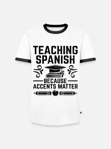 Fremdsprachenlehrer Schule Sprachlehrer - Männer Kontrast-T-Shirt - Weiß/Schwarz