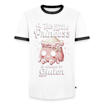 Allergie au gluten Intolérance au gluten - T-shirt contrasté Homme - blanc/noir - Devant - AI Model Female 172 light (172cm) & AI Model Male 178 dark (178cm)