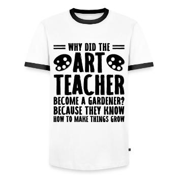 Kunstlehrer Schullehrer Lustige Kunstlehrer Scho - Männer Kontrast-T-Shirt - Weiß/Schwarz - Vorne - AI Model Female 172 light (172cm) & AI Model Male 178 dark (178cm)
