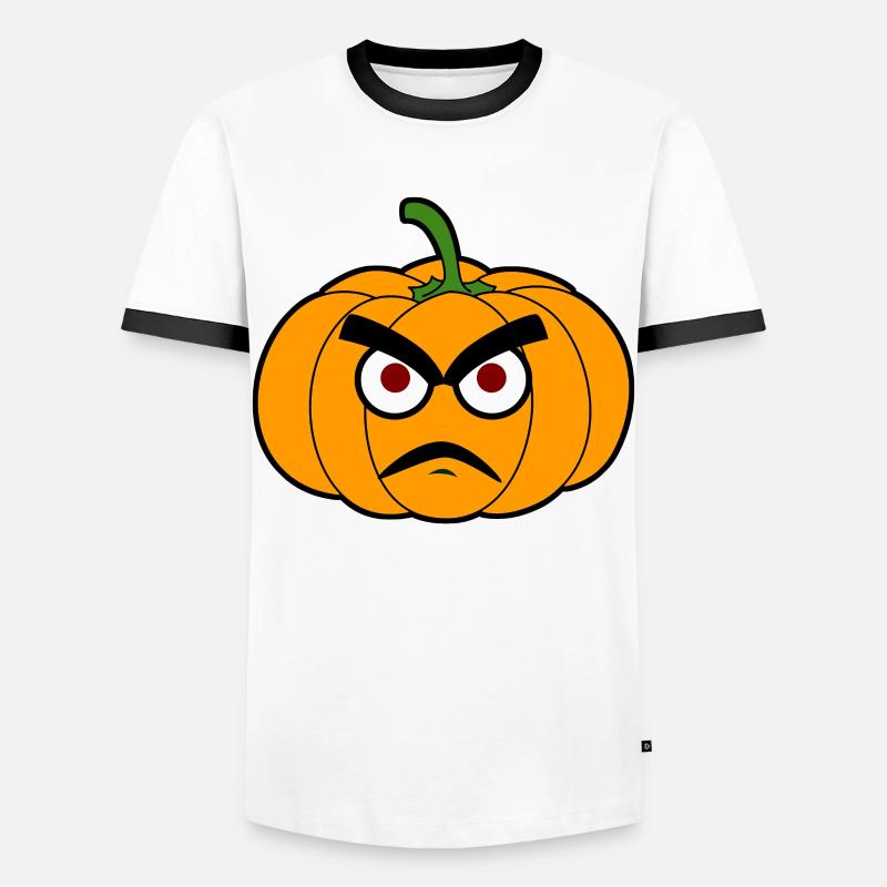 Grumpy Pumpkin Pumpkins - Men's Ringer Shirt - white/black