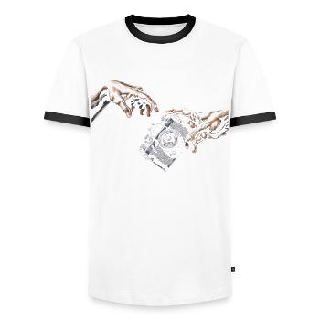 Photographer Photography Photographer - Men's Ringer Shirt - white/black - Front - AI Model Female 172 light (172cm) & AI Model Male 178 dark (178cm)
