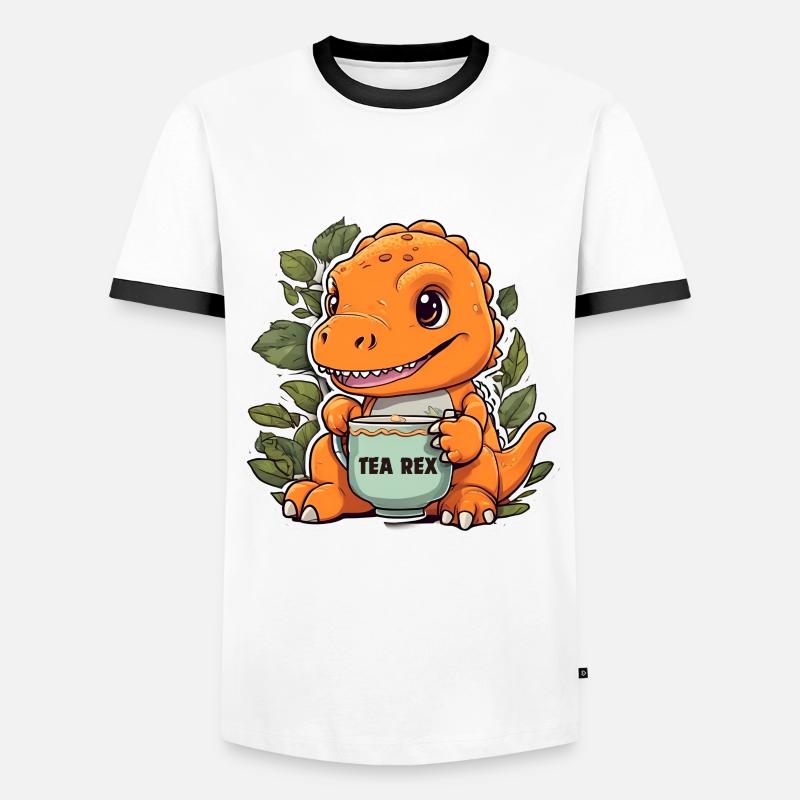 TEA REX - Men's Ringer Shirt - white/black