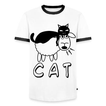 Sheep Joke - Men's Ringer Shirt - white/black - Front - AI Model Female 172 light (172cm) & AI Model Male 178 dark (178cm)