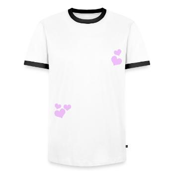 Hobby Équitation Hobby Horsing - T-shirt contrasté Homme - blanc/noir - Devant - AI Model Female 172 light (172cm) & AI Model Male 178 dark (178cm)