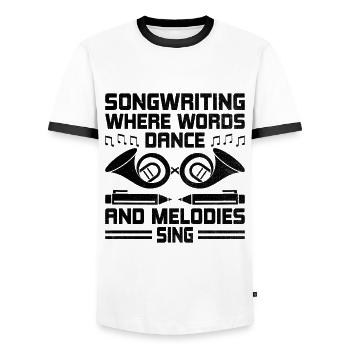 Musician Songwriter Singer Musician Music Music Pr - Men's Ringer Shirt - white/black - Front - AI Model Female 172 light (172cm) & AI Model Male 178 dark (178cm)