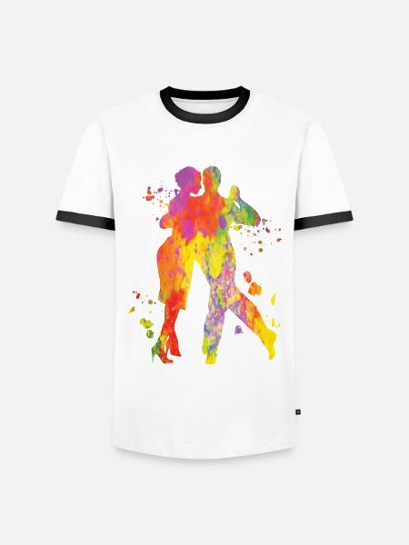 Tango Argentin Danse Milonga Vals - T-shirt contrasté Homme - blanc/noir